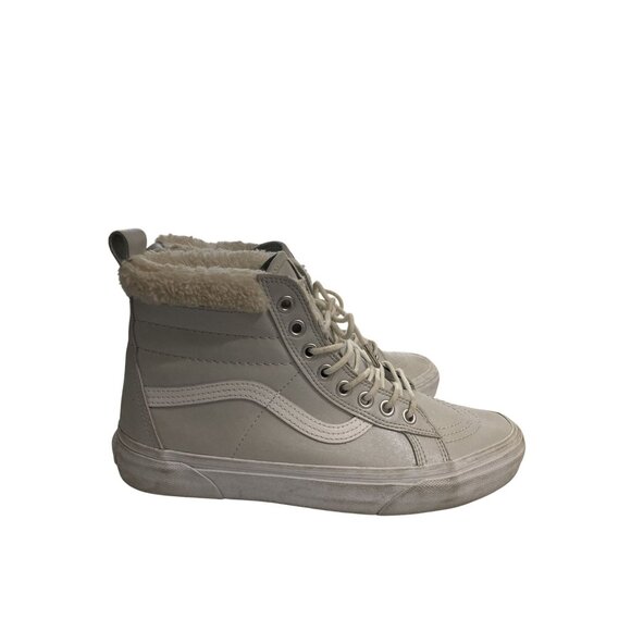Vans unisex size Mens 7 Womens 8.5 Gray High-Top skate fur lined Sneakers - Picture 4 of 7